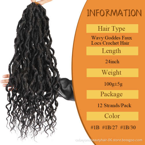 Afro Dreadlock Synthetic Faux Locs Crochet Braid Goddess Hair Bohemian Locs pre-looped Ombre Braiding Hair